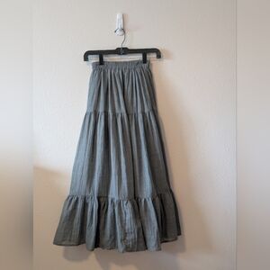 Miuo Muse Charcoal Blue Maxi Skirt Medium